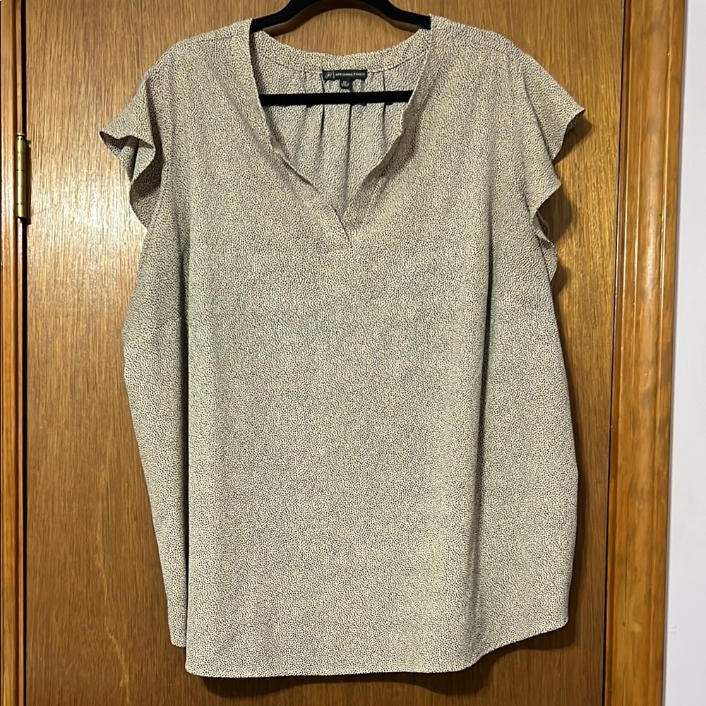 Adrianna Papell V Neck Flutter Sleeve Blouse Size 3X